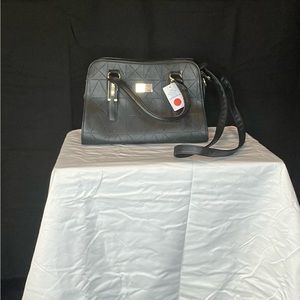Black and gold leather bag
